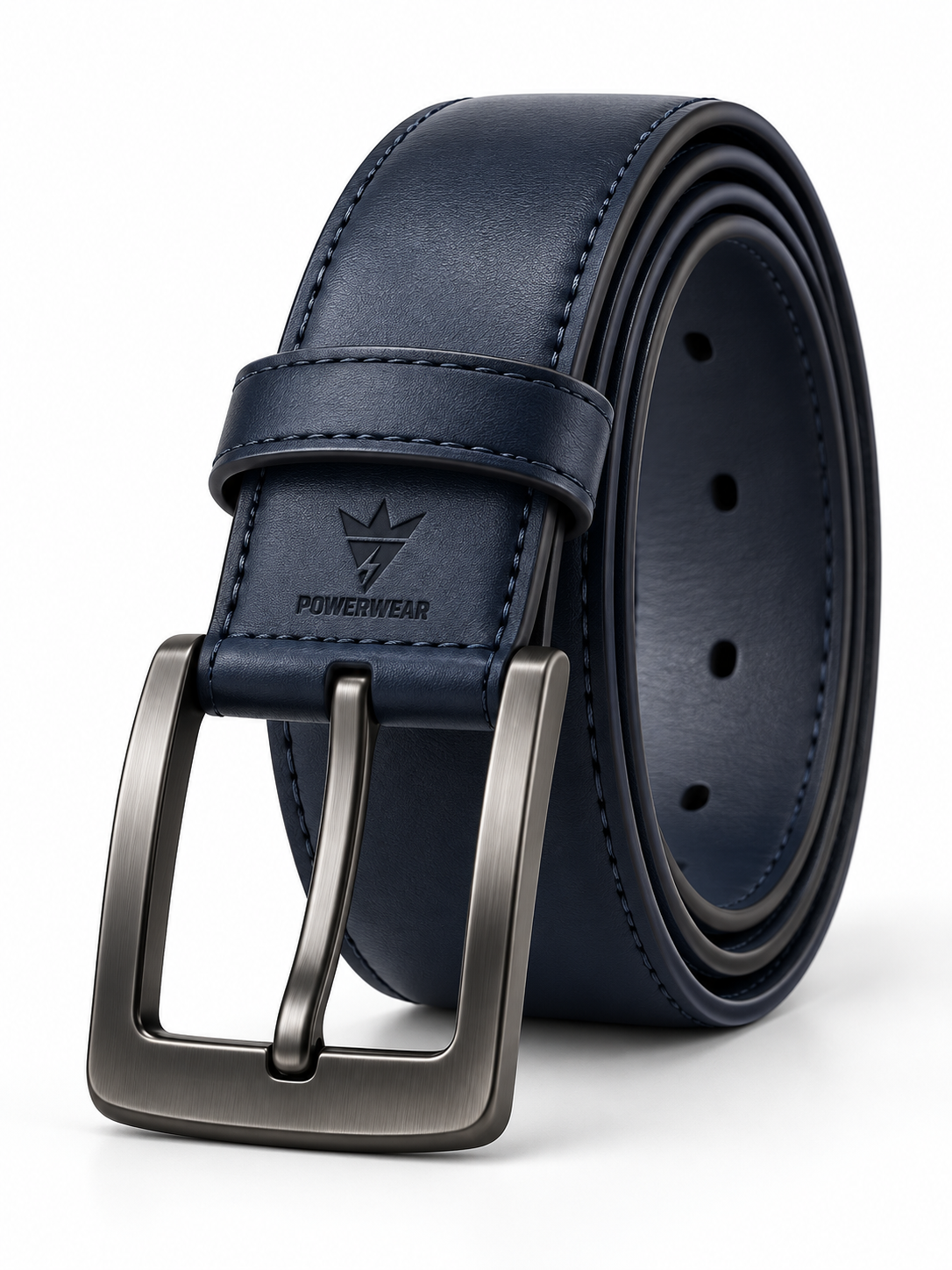 Wholesale Navy Gunmetal Leather Belt - Custom Manufacturing | Power Wear Industry