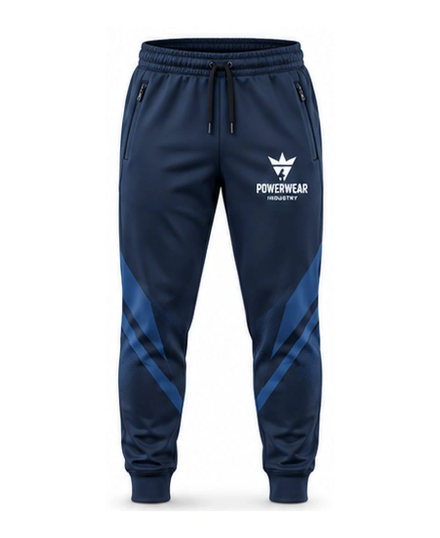 Moisture-Wicking Stretch Poly Training Pants by Power Wear Industry with branded crest
