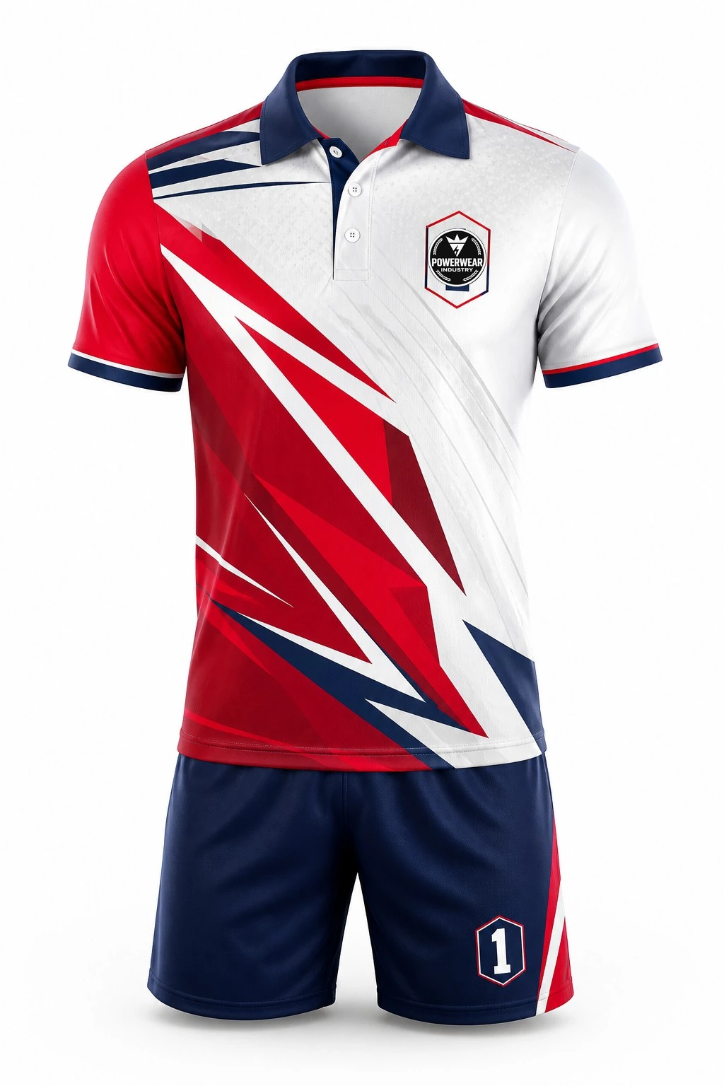 Custom Sports Apparel Set — Design 01 by Power Wear Industry with left-chest logo