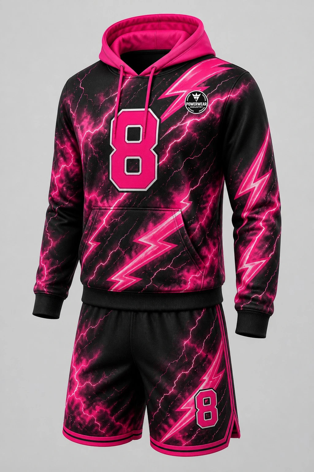 Custom Sports Apparel Set — Design 08 by Power Wear Industry with left-chest logo