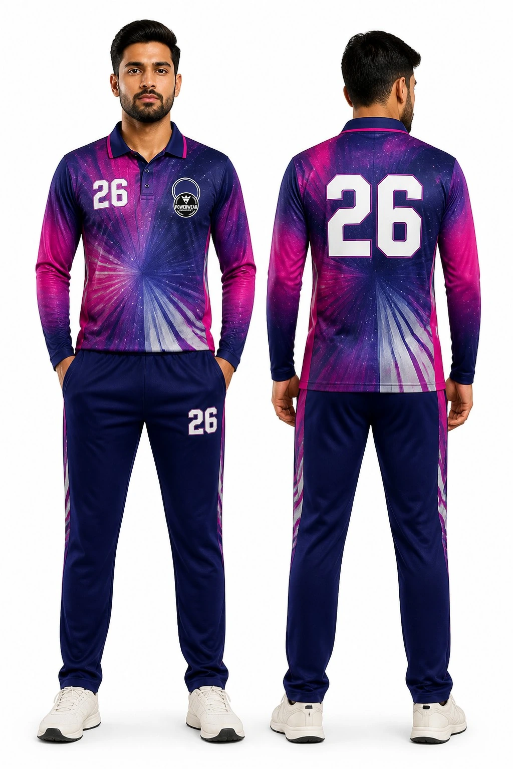 Custom Cricket Uniform — Design 06 by Power Wear Industry with left-chest logo