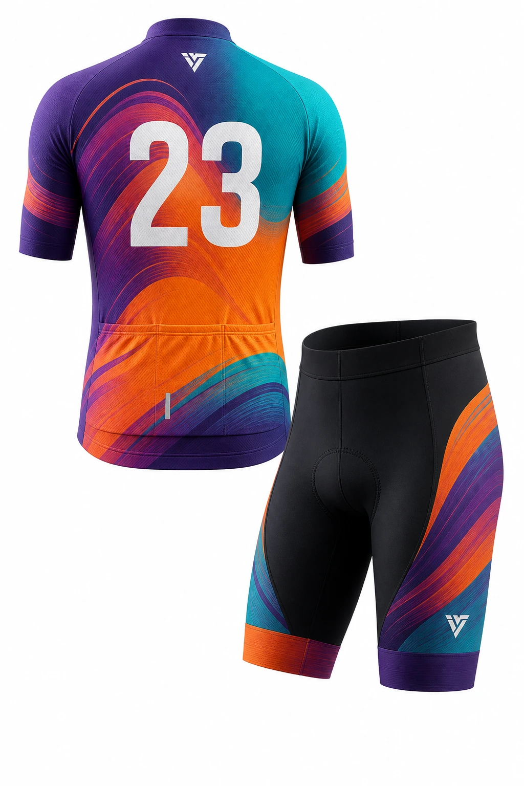 Custom Cycling Kit — Design 02 by Power Wear Industry — back view