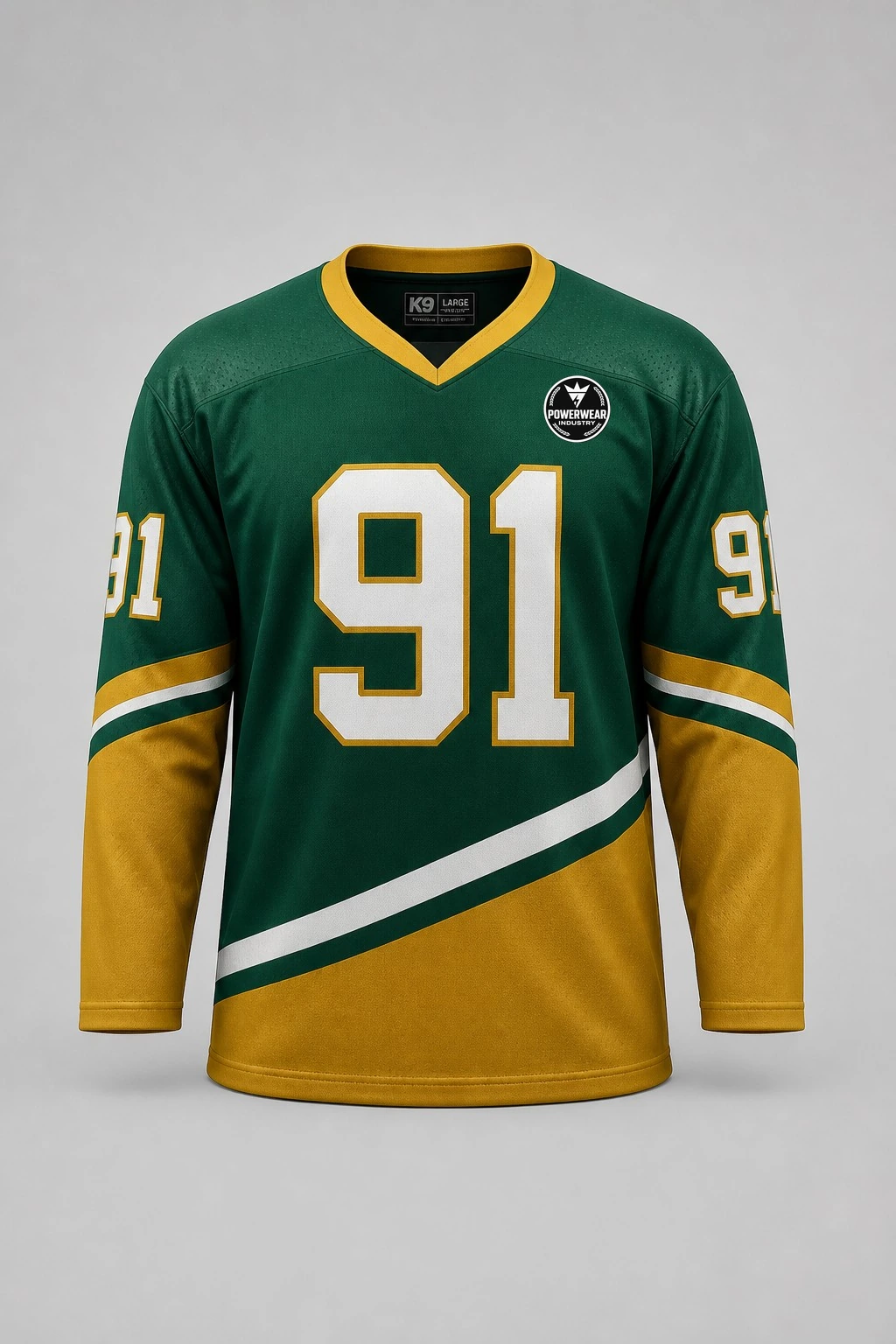 Custom Ice Hockey Jersey — Design 12 by Power Wear Industry with left-chest logo