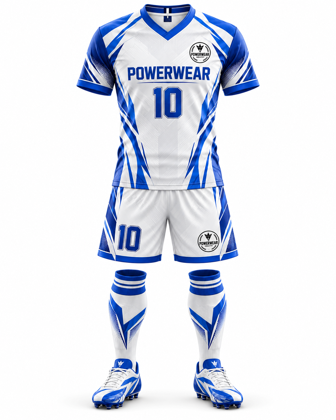 Wholesale Royal Blue White Football Uniform - Custom Manufacturing | Power Wear Industry