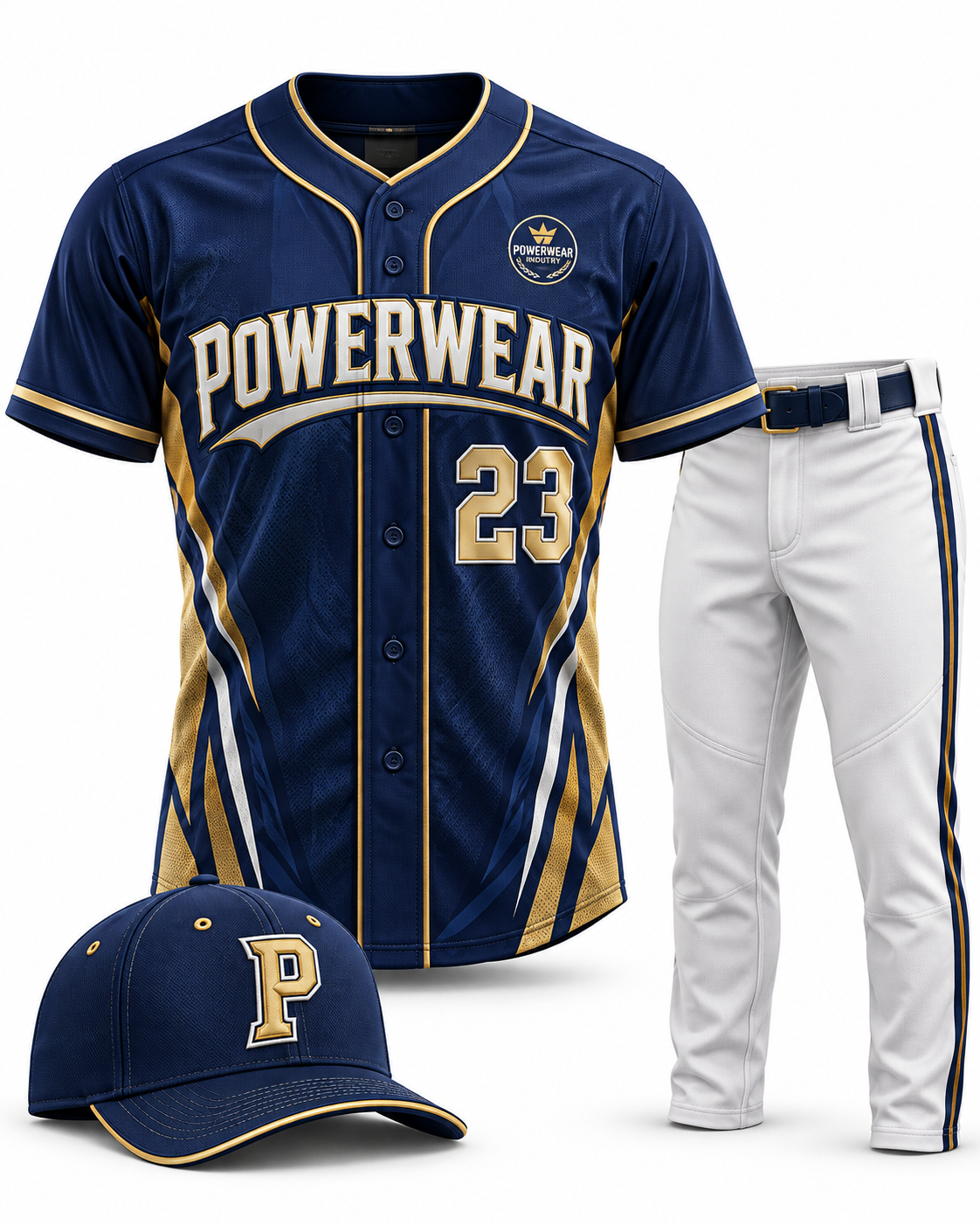 Navy Gold Baseball Uniform - Powerwear Industry
