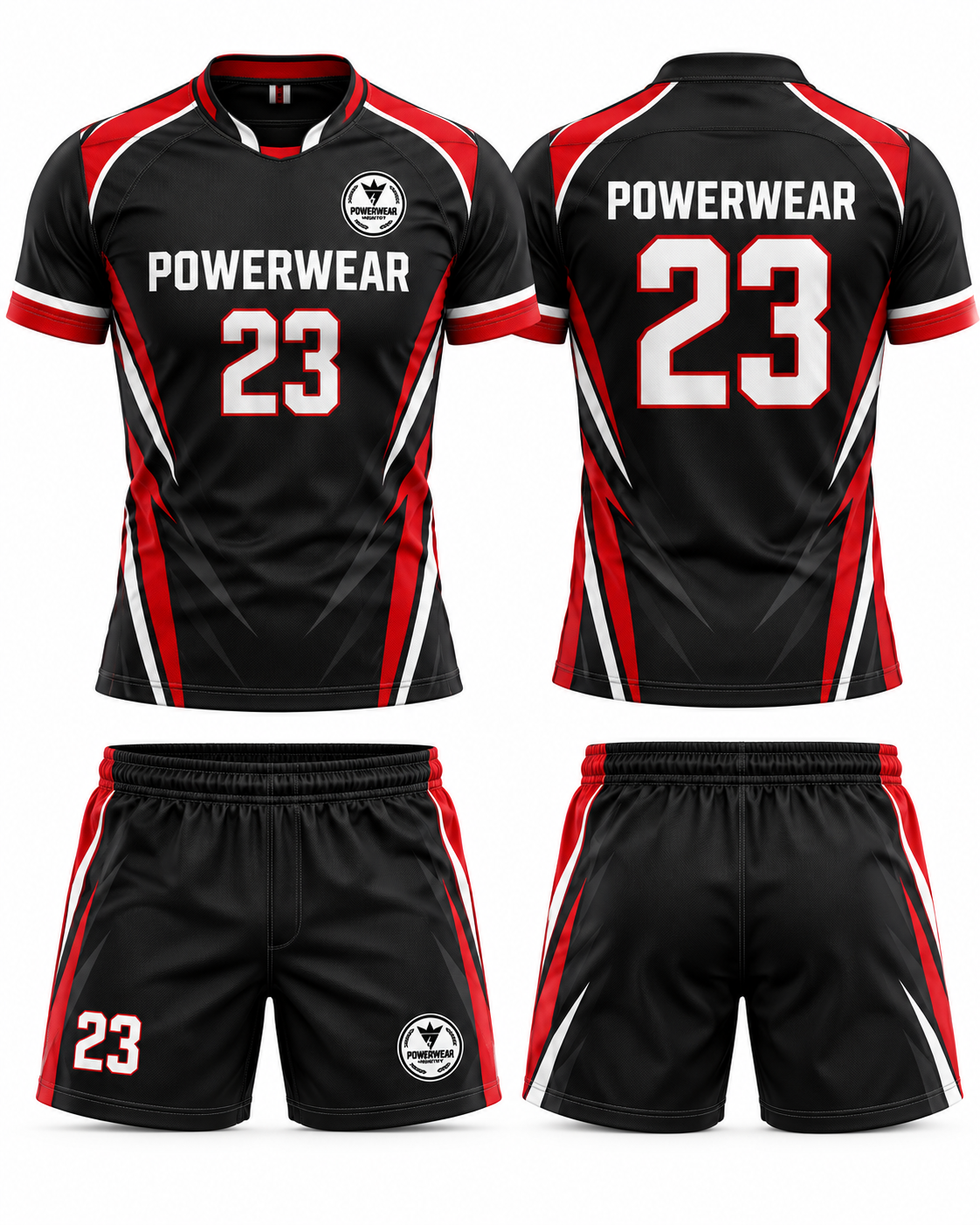 Black Red Rugby Uniform - Powerwear Industry